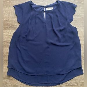 Monteau Los Angeles Navy Blue Blouse Size Large
